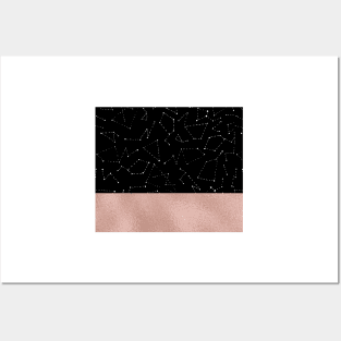 Rose gold starry night II Posters and Art